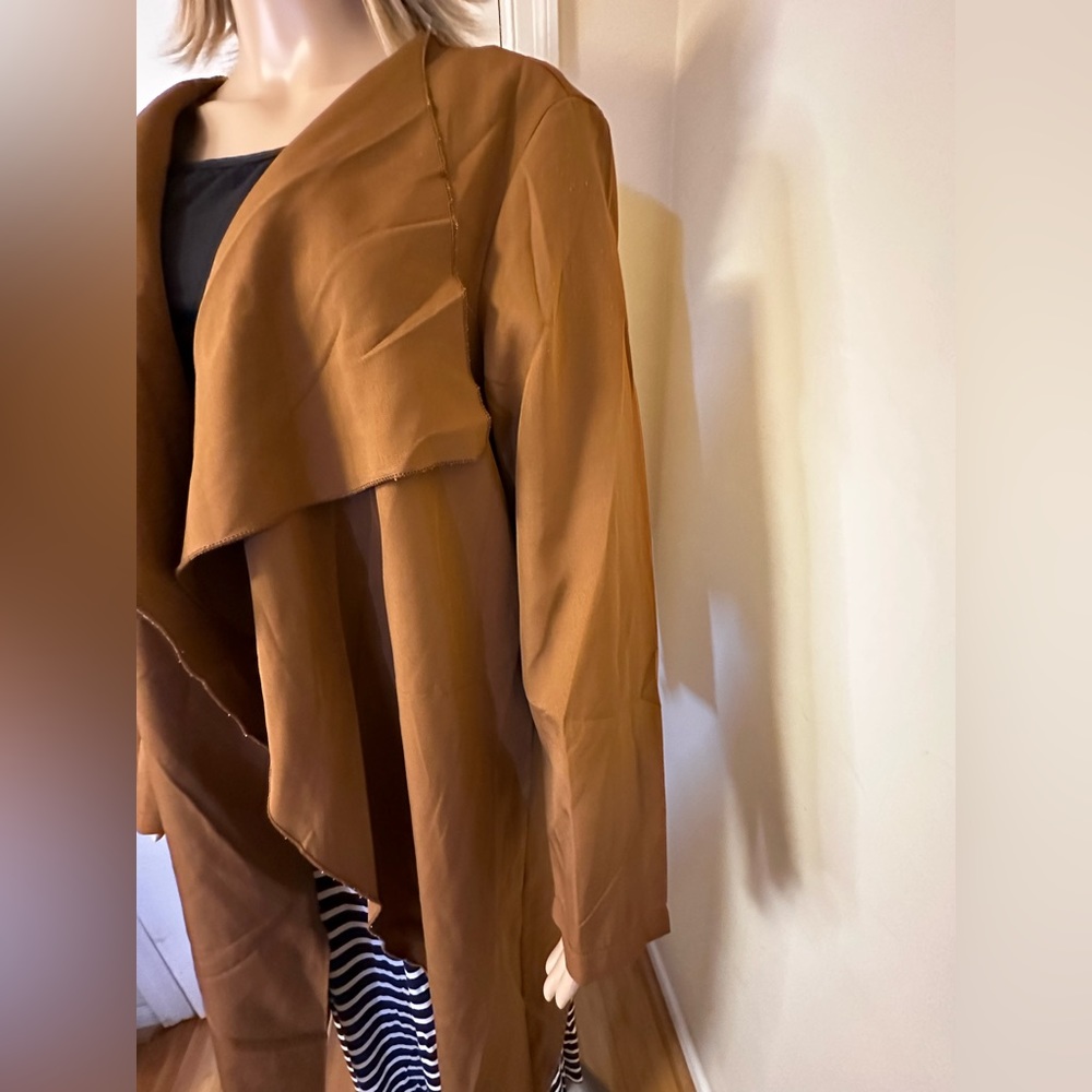 Shein Plus Solid Open Front Coat - Size 0 Xl - image 8